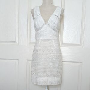 Trina Turk Kaytlyn White Lace Mini Dress